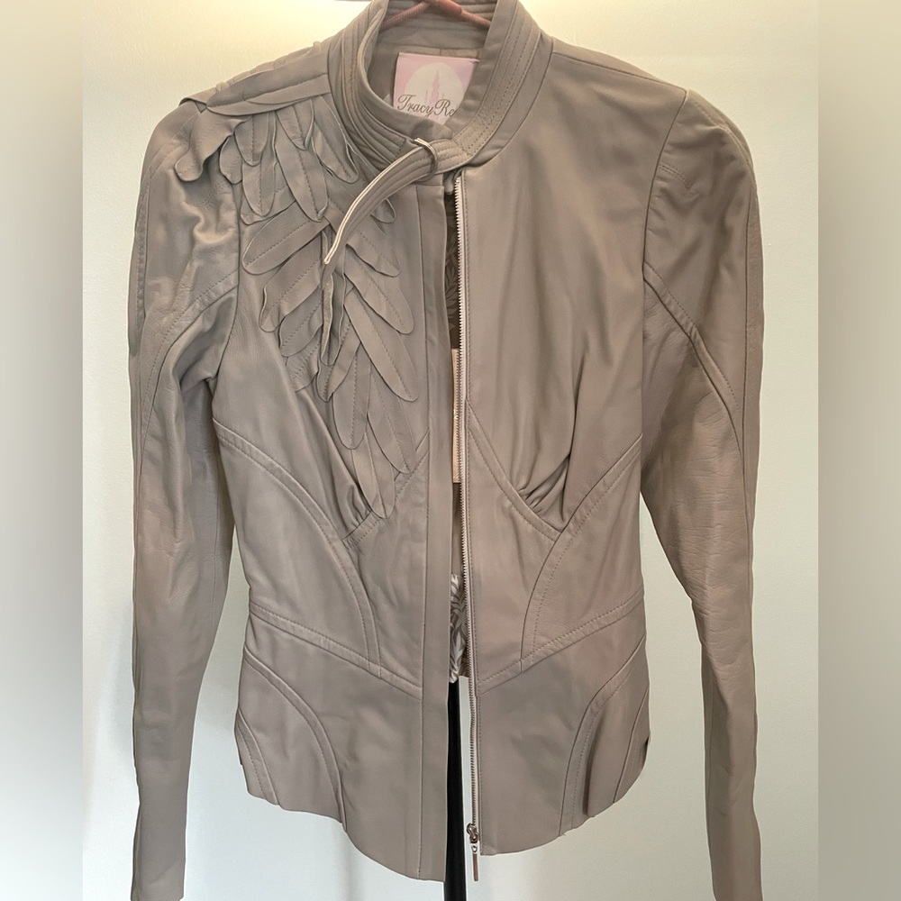 Tracy Reese leather detail jacket